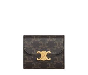 Buy Celine Small Wallet Triomphe In Triomphe Canvas With Gold Finishing Tan at Sasom – Authentic and Ready to Ship