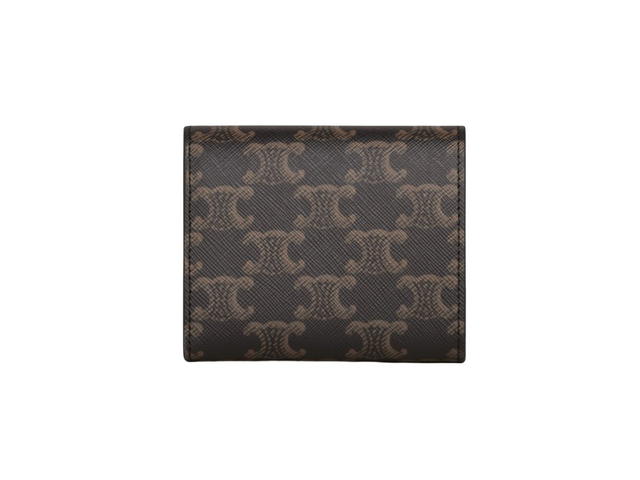 Celine Celine Small Wallet Triomphe In Triomphe Canvas With Gold Finishing Tan - view 2