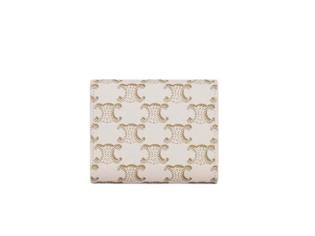 Celine Celine Small Wallet Triomphe In Triomphe Canvas White Tan - view 2