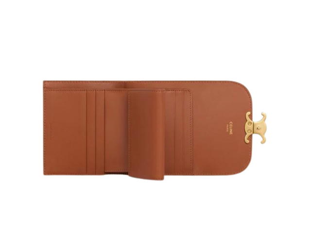 Celine Celine Small Wallet Triomphe In Triomphe Canvas White Tan - view 3