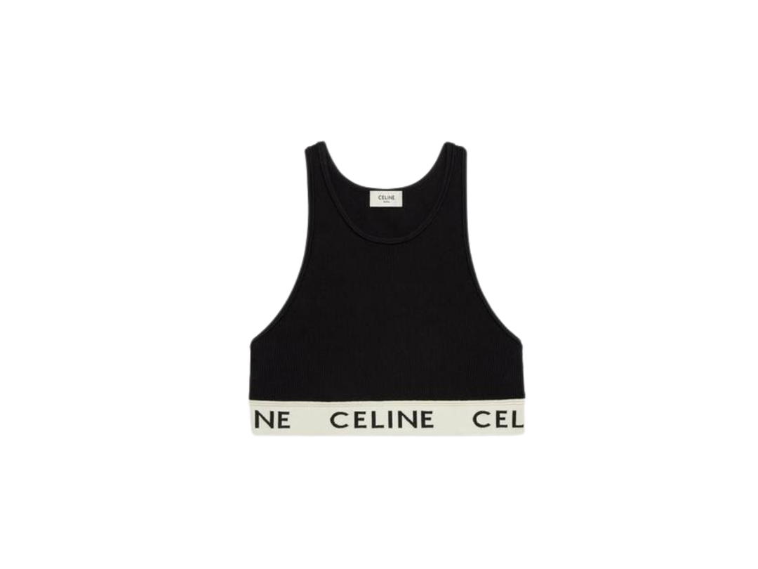 Celine Celine Sports Bra In Athletic Knit Black Cream