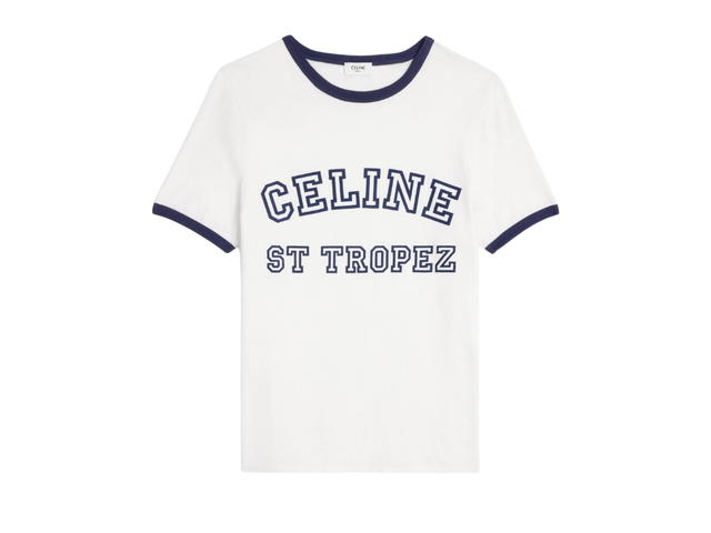 Celine Celine ST Tropez 70's T-Shirt In Cotton Jersey Off White-Navy - view 1