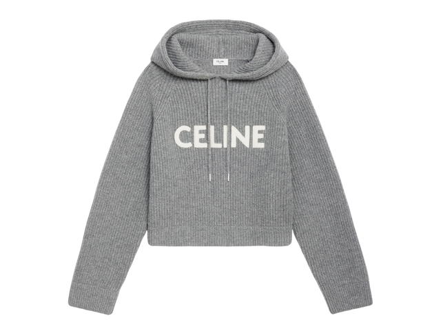 Celine Celine Sweater With Hood In Wool Medium Grey - view 1