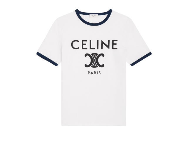 Celine Celine T-Shirt In Cotton Jersey Off White Navy Black - view 1