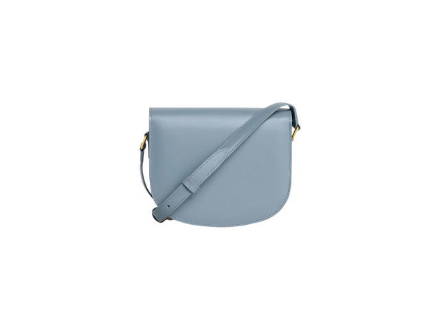Celine Celine Teen Besace Triomphe In Shiny Calfskin Blue Grey - view 3