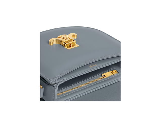 Celine Celine Teen Besace Triomphe In Shiny Calfskin Blue Grey - view 4