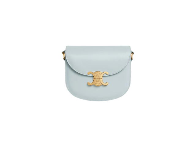 Celine Celine Teen Besace Triomphe In Shiny Calfskin Soft Blue - view 1