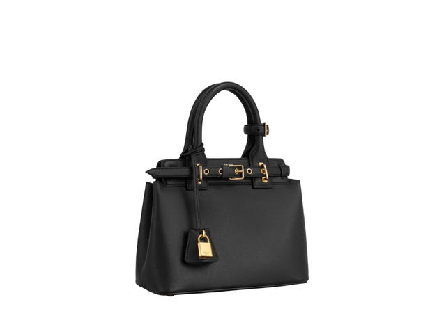 Celine Celine Teen Celine Conti Bag In Supple Calfskin With Gold Finishing Black - view 3