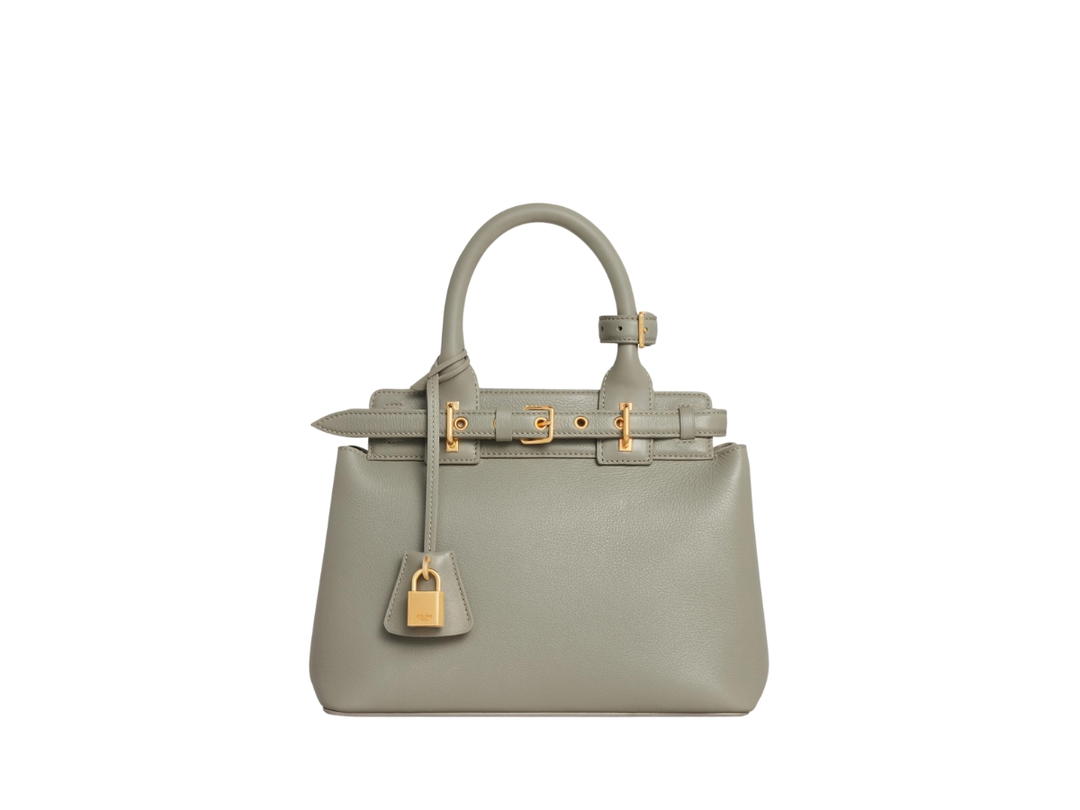 Celine Celine Teen Celine Conti Bag In Supple Calfskin With Gold Finishing Green Clay