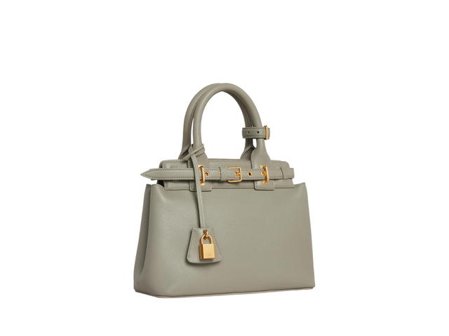 Celine Celine Teen Celine Conti Bag In Supple Calfskin With Gold Finishing Green Clay - view 3