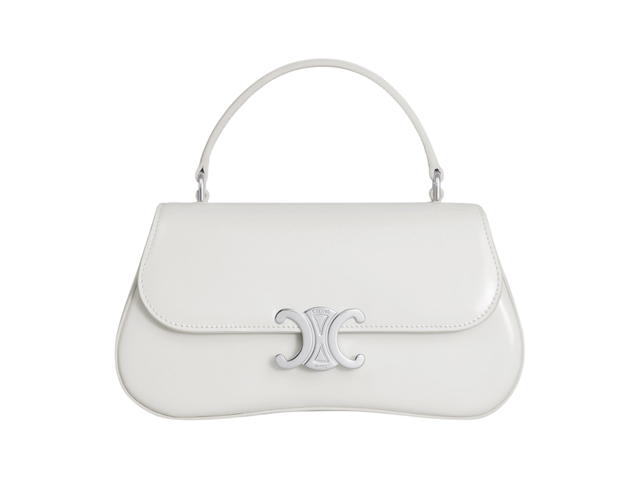 Celine Celine Teen Celine Lola In Shiny Calfskin With Silver Tone Hardware White - view 1