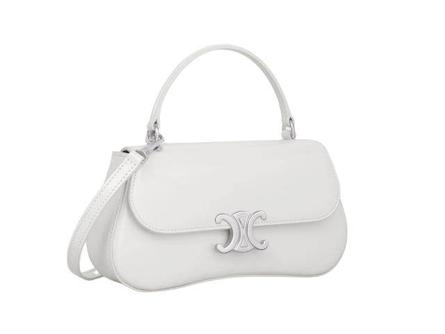 Celine Celine Teen Celine Lola In Shiny Calfskin With Silver Tone Hardware White - view 2