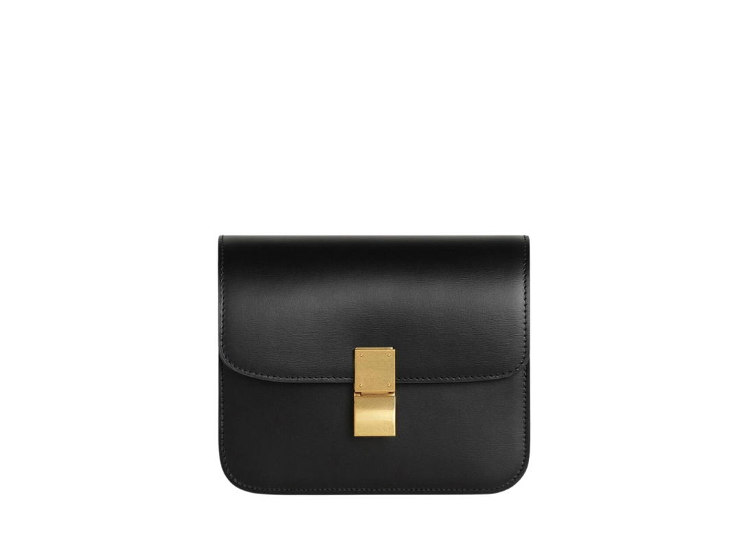 Celine Celine Teen Classic Bag In Box Calfskin With Gold Finishing Black