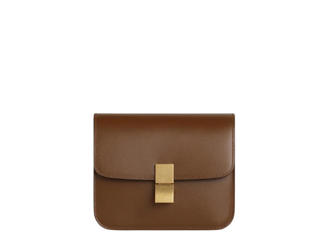 Celine Celine Teen Classic Bag In Box Calfskin With Gold Finishing Camel