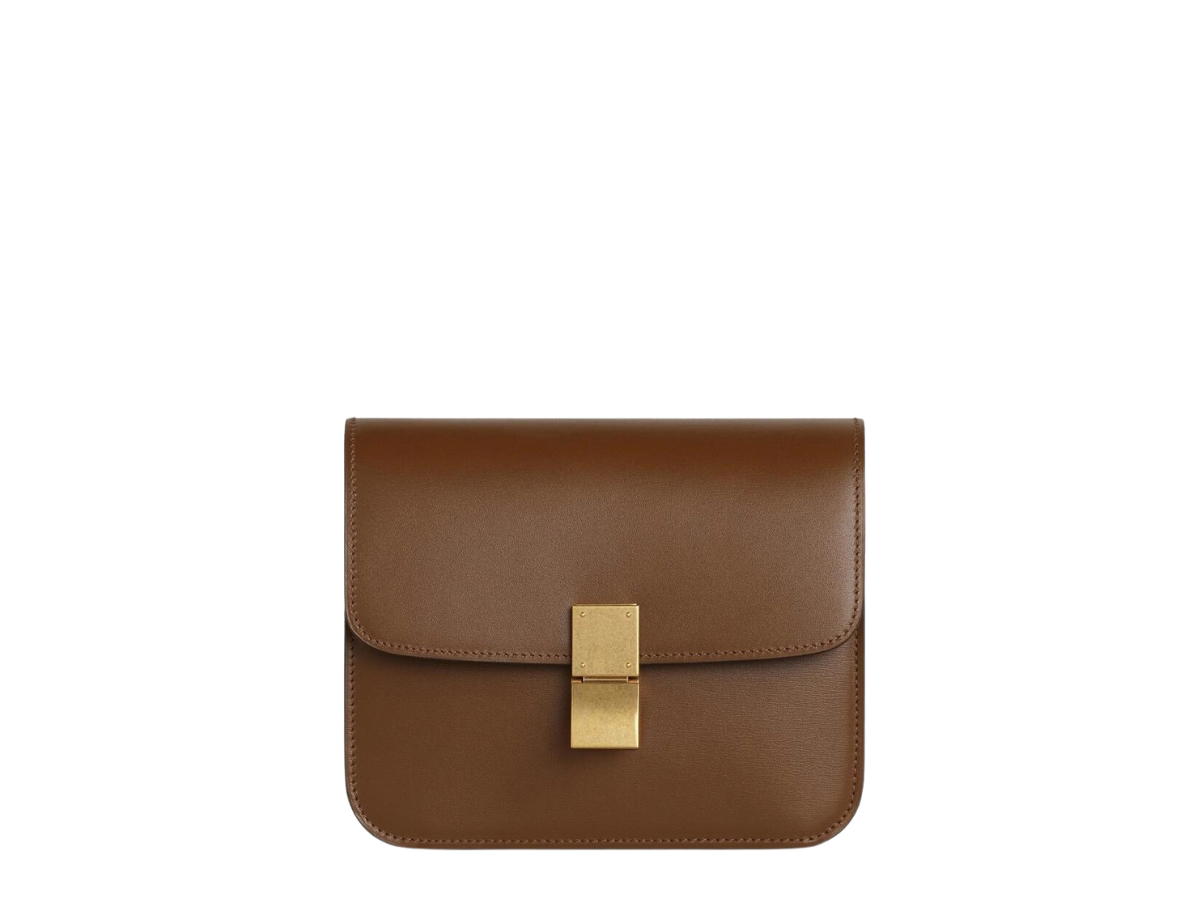 Celine Celine Teen Classic Bag In Box Calfskin With Gold Finishing Camel