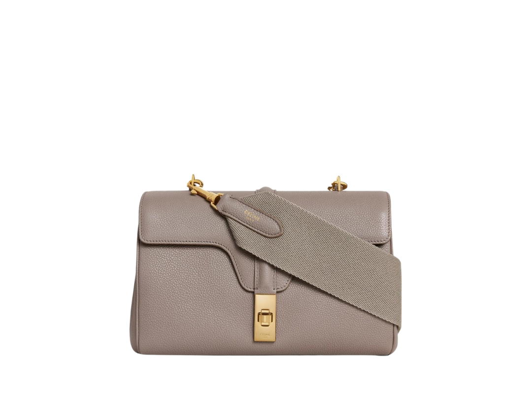 Celine Celine Teen Soft 16 In Supple Grained Calfskin With Gold Finishing Pebble