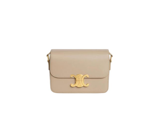 Celine Celine Teen Triomphe Bag In Shiny Calfskin Beige - view 1