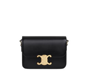 Buy Celine Teen Triomphe Bag In Shiny Calfskin With Triomphe Metallic Closure Black at Sasom – Authentic and Ready to Ship