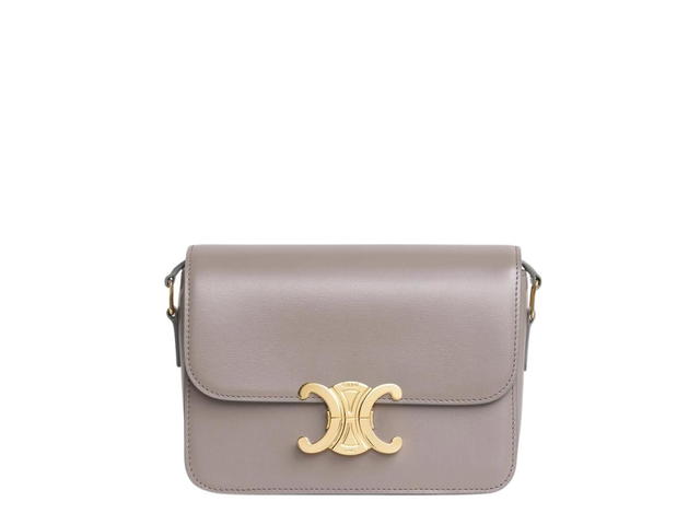 Celine Celine Teen Triomphe Bag In Shiny Calfskin With Gold Finishing Pebble - view 1
