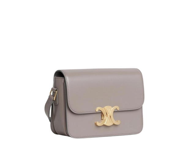 Celine Celine Teen Triomphe Bag In Shiny Calfskin With Gold Finishing Pebble - view 3