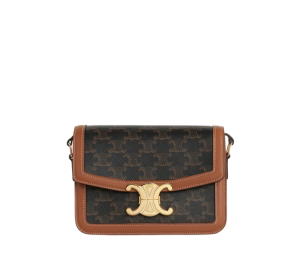Buy Celine Teen Triomphe Bag In Triomphe Canvas and Calfskin With Gold Finishing Tan at Sasom – Authentic and Ready to Ship