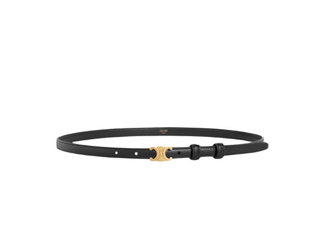 Celine Celine Teen Triomphe Belt In Taurillon Leather With Gold Finishing Black - view 2