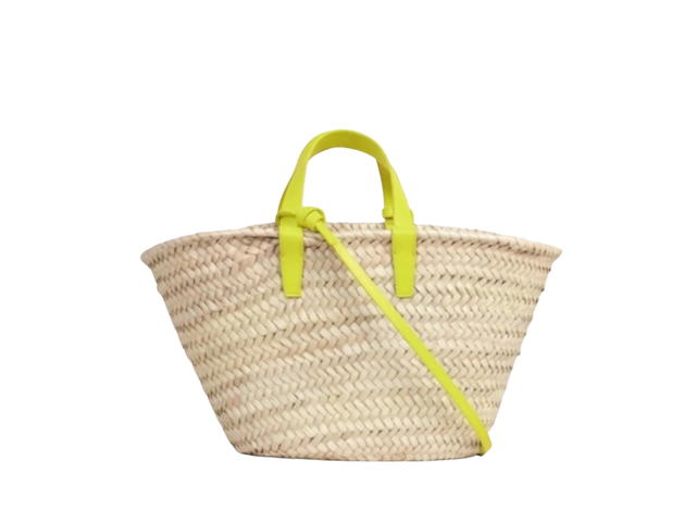 Celine Celine Teen Triomphe Celine Classic Panier In Palm Leaves And Calfskin With Gold Finishing - view 2