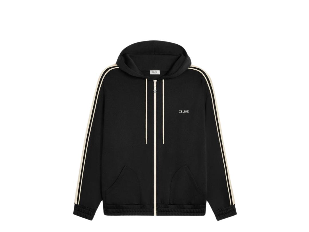 Celine Celine Tracksuit Jacket In Double Face Jersey Black-White