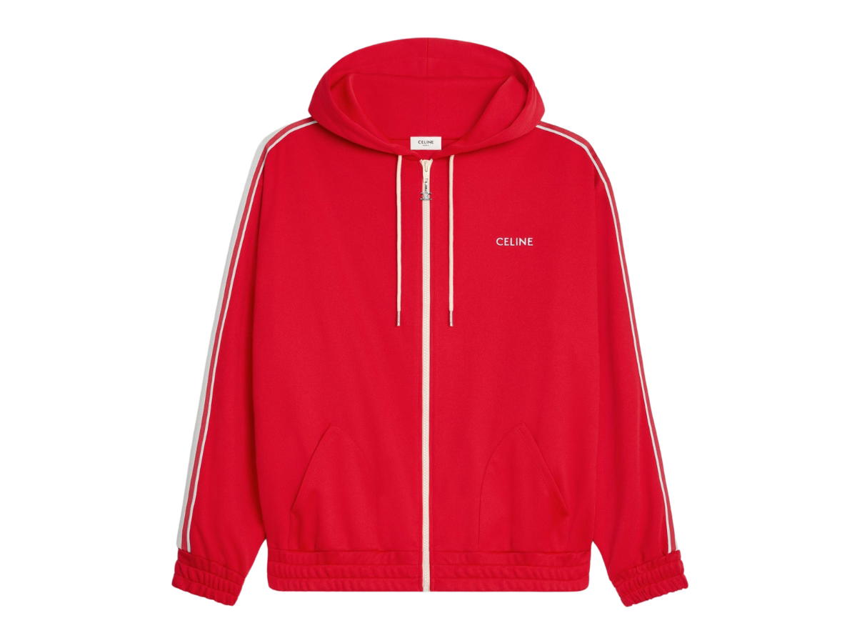 Celine Celine Tracksuit Jacket In Double Face Jersey Red Off White