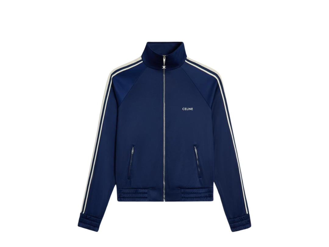 Celine Celine Tracksuit Jacket In Vintage Double Jersey Navy-Off White