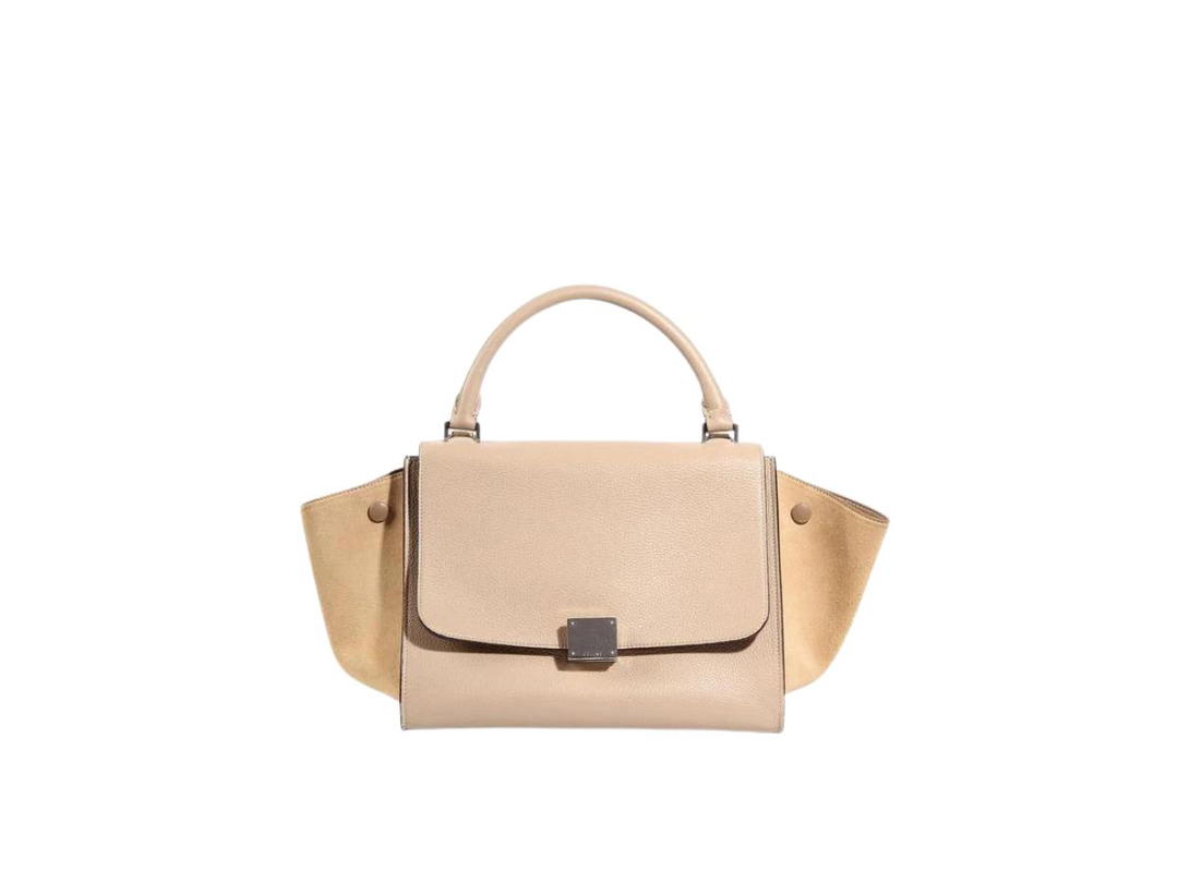 Celine Celine Trapeze Small Smooth Leather Dune Silver Hardware