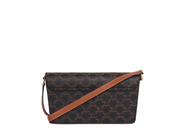 Celine Celine Trapeze Triomphe Bag In Triomphe Canvas And Calfskin With Gold Finishing Tan - view 2