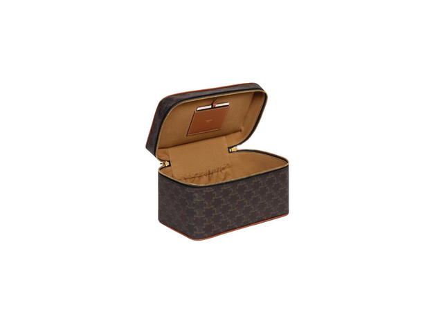 Celine Celine Travel Vanity Case In Triomphe Canvas And Calfskin Tan - view 2