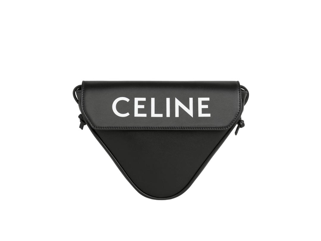 Celine Celine Triangle bag in Smooth calfskin with Celine Print Black