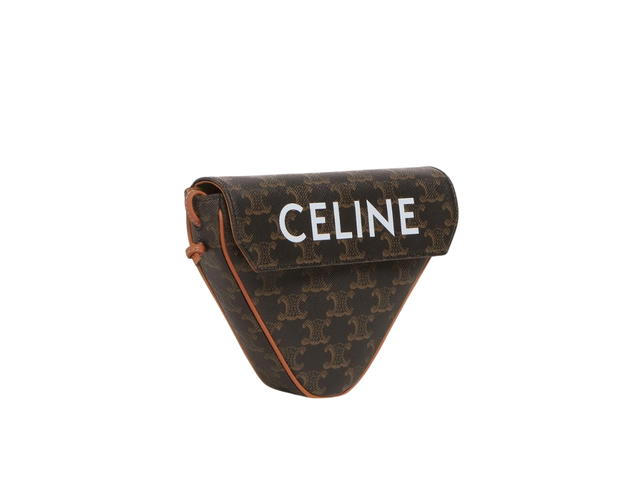 Celine Celine Triangle Bag In Triomphe Canvas Calfskin With Celine Print Tan - view 3