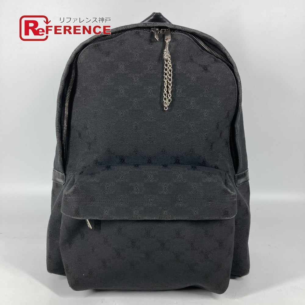 Celine CELINE Triomph logo bag backpack Backpack Canvas / Leather Black