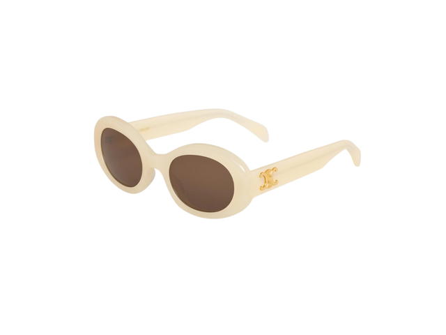 Celine Celine Triomphe 01 Sunglasses In Acetate Milky Light Orange With Brown Lenses - view 2