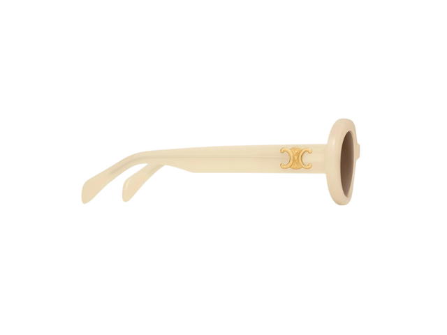 Celine Celine Triomphe 01 Sunglasses In Acetate Milky Light Orange With Brown Lenses - view 3