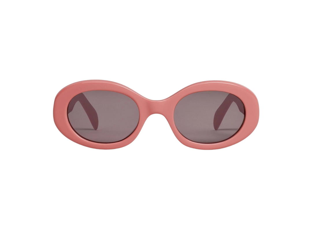 Celine Celine Triomphe 01 Sunglasses In Acetate Powder Rose With Reddish Smoke Lenses