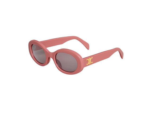 Celine Celine Triomphe 01 Sunglasses In Acetate Powder Rose With Reddish Smoke Lenses - view 2