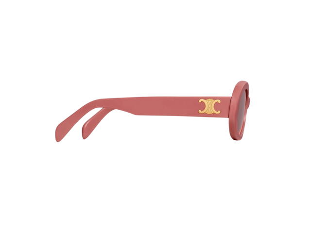 Celine Celine Triomphe 01 Sunglasses In Acetate Powder Rose With Reddish Smoke Lenses - view 3