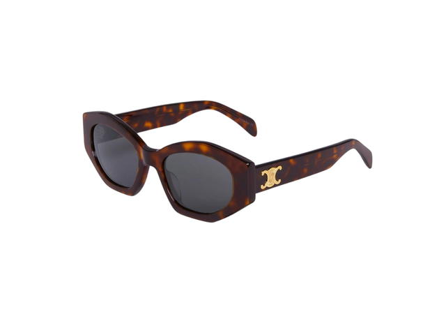 Celine Celine Triomphe 08 Sunglasses In Acetate With Smoke Lenses Red Havana - view 2