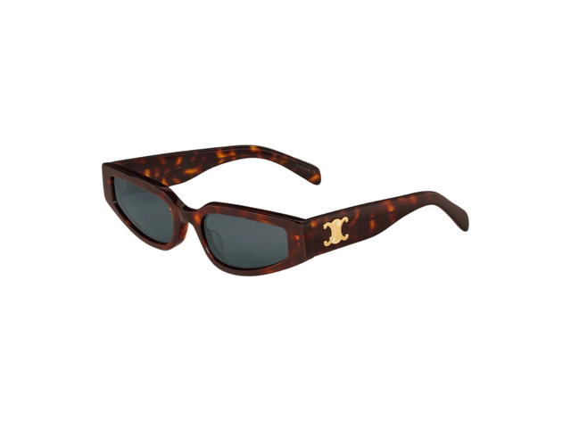 Celine Celine Triomphe 12 Sunglasses In Acetate Red Havana With Smoke Lenses - view 3