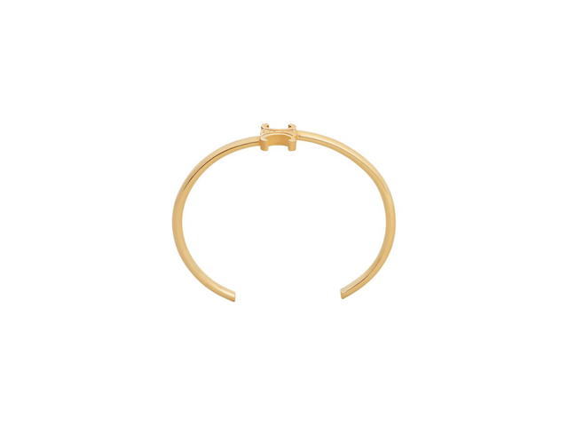 Celine Celine Triomphe Asymmetric Cuff In Brass With Gold Finish Gold - view 1