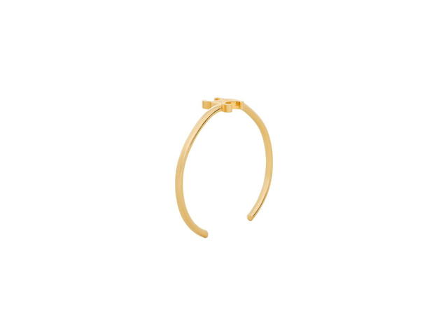 Celine Celine Triomphe Asymmetric Cuff In Brass With Gold Finish Gold - view 2
