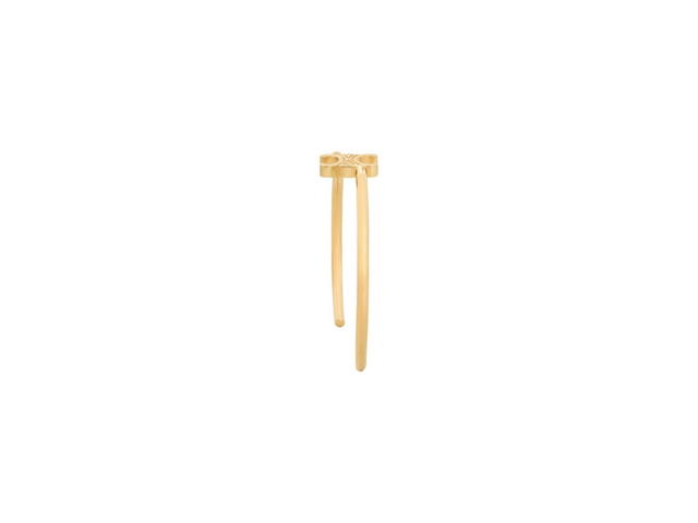 Celine Celine Triomphe Asymmetric Cuff In Brass With Gold Finish Gold - view 3