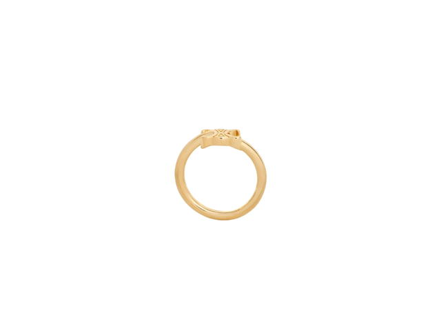 Celine Celine Triomphe Asymmetric Ring In Brass With Gold Finish Gold - view 1