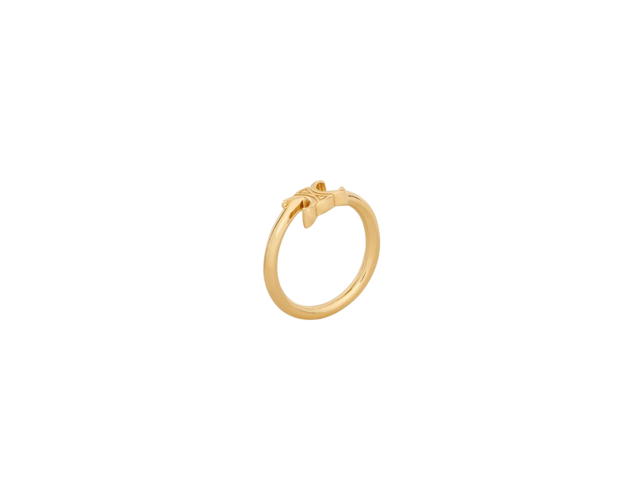 Celine Celine Triomphe Asymmetric Ring In Brass With Gold Finish Gold - view 2