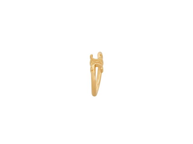 Celine Celine Triomphe Asymmetric Ring In Brass With Gold Finish Gold - view 3