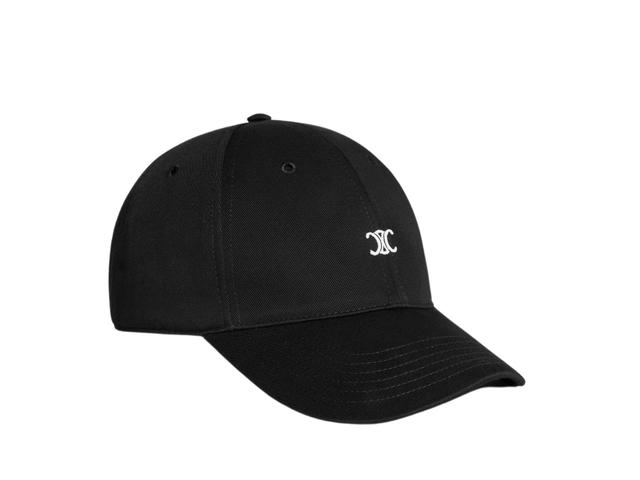 Celine Celine Triomphe Baseball Cap In Cotton Black-Off White - view 2